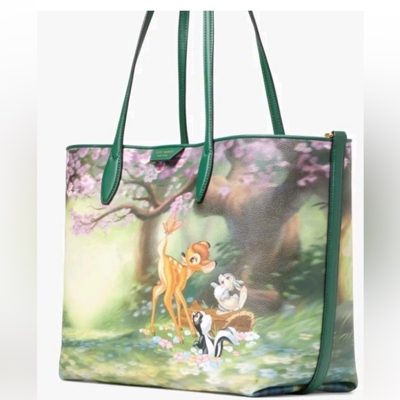 Disney x Kate Spade Bambi Thumper Sutton Tote Bag Purse Forest Scene NWT - Picture 6 of 17